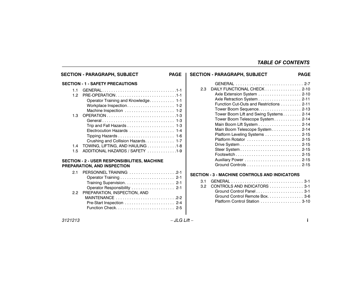 JLG 150HAX Operator Manual User Manual | Page 7 / 110
