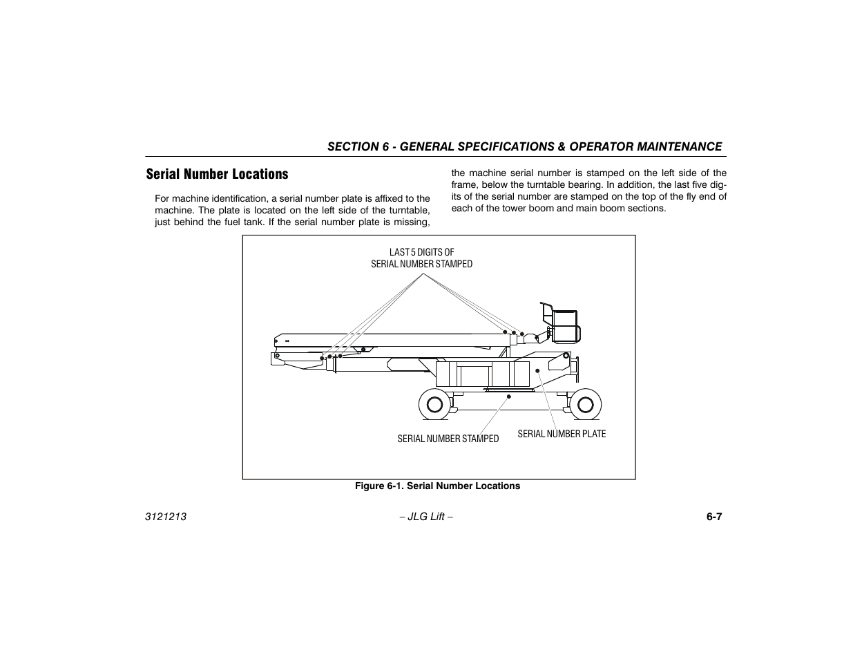 Serial number locations, Serial number locations -7 | JLG 150HAX Operator Manual User Manual | Page 85 / 110