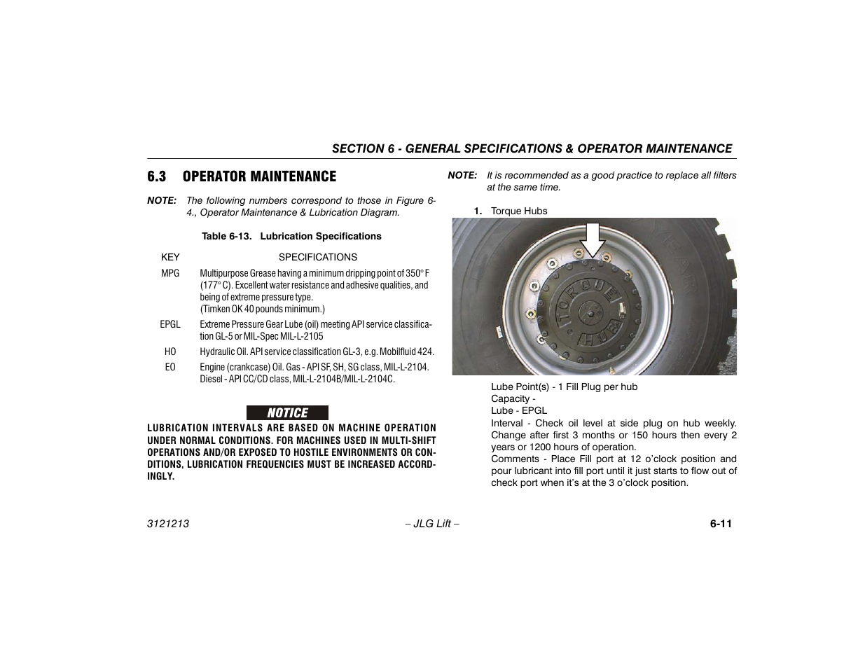 3 operator maintenance, Operator maintenance -11, Lubrication specifications -11 | JLG 150HAX Operator Manual User Manual | Page 89 / 110