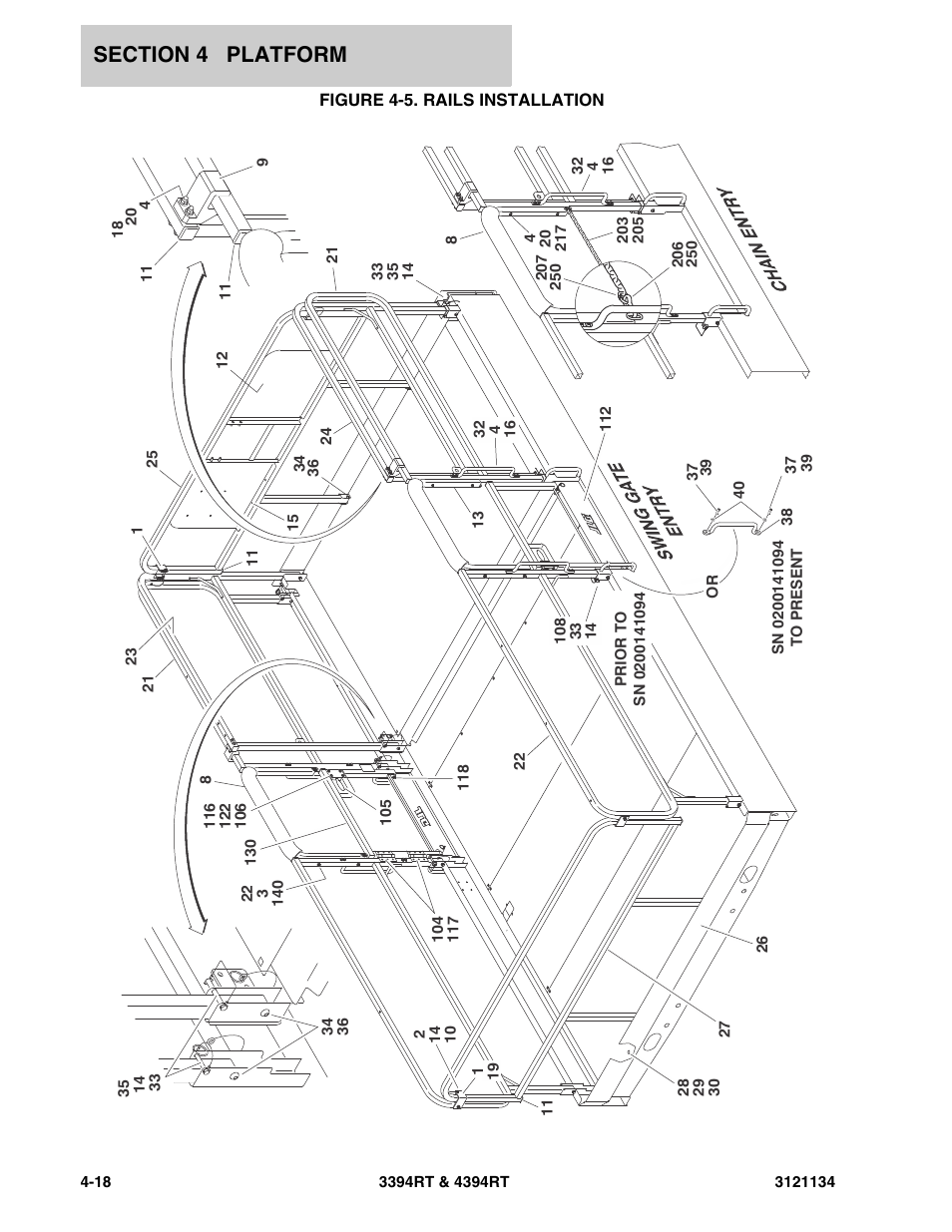 Figure 4-5. rails installation | JLG 4394RT ANSI Parts Manual User Manual | Page 138 / 212