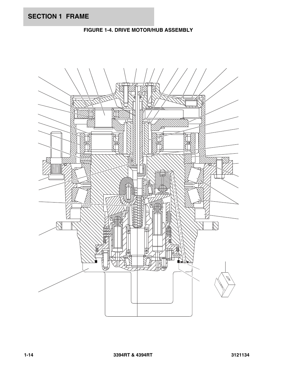 Figure 1-4. drive motor/hub assembly | JLG 4394RT ANSI Parts Manual User Manual | Page 20 / 212