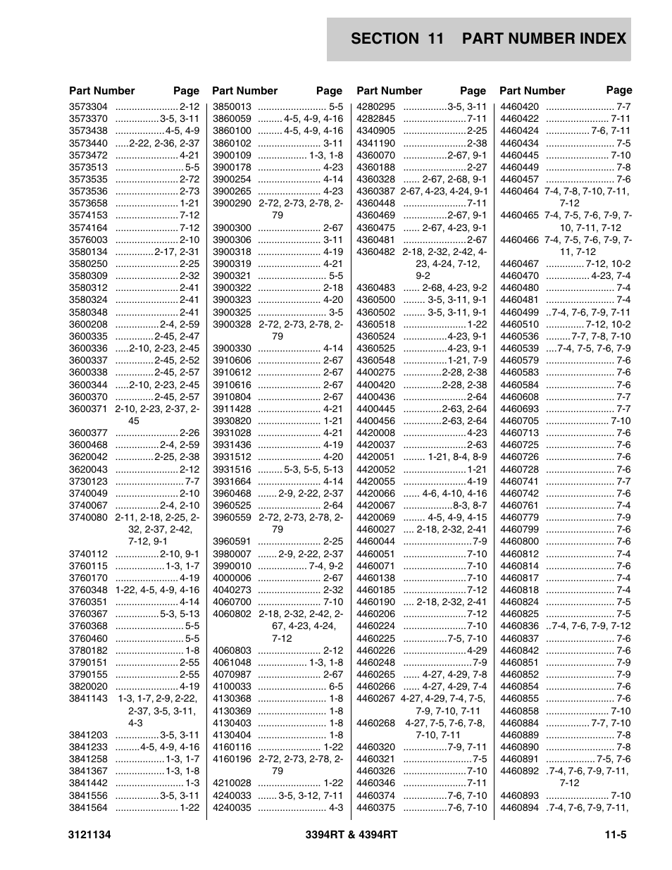 JLG 4394RT ANSI Parts Manual User Manual | Page 207 / 212