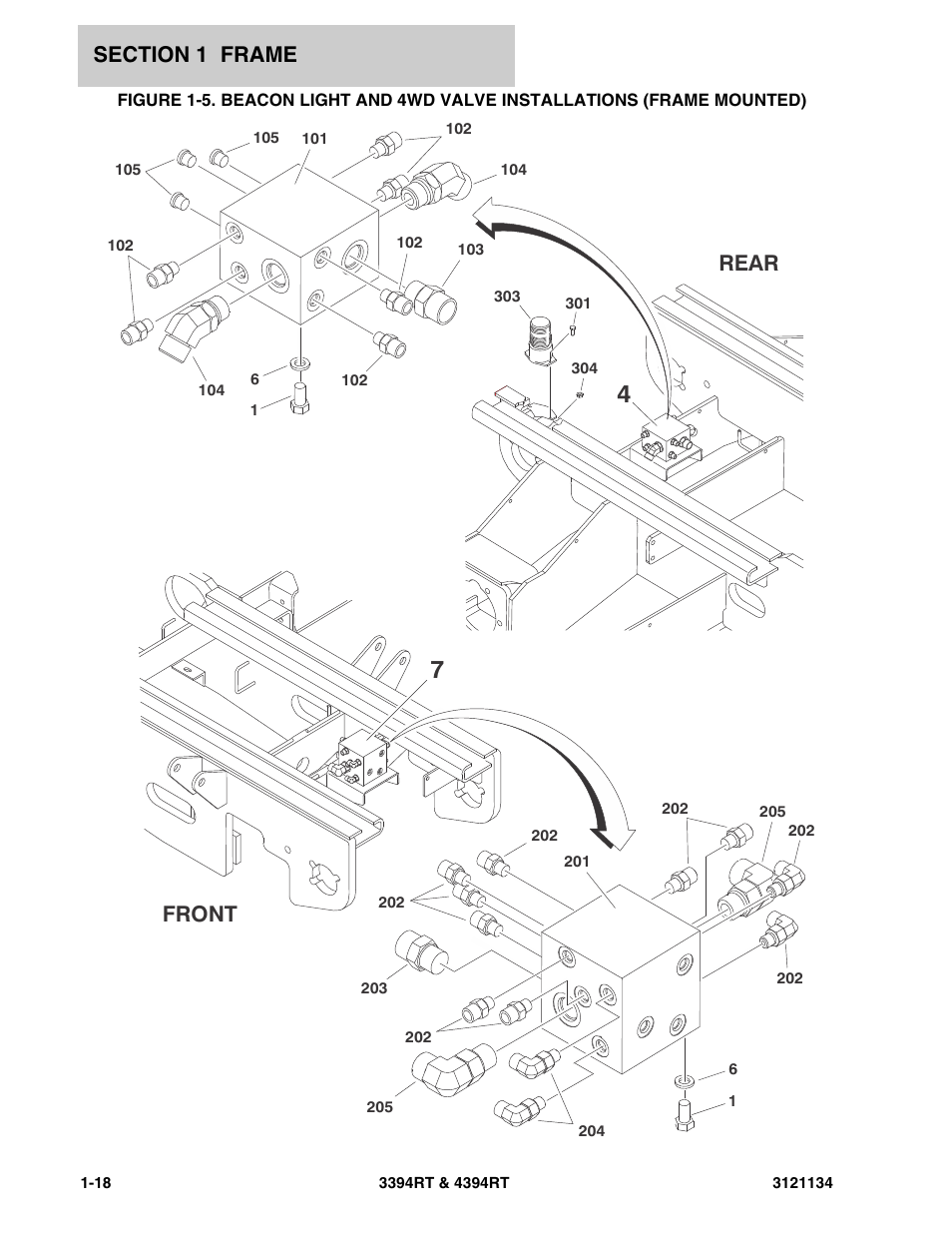 Rear front | JLG 4394RT ANSI Parts Manual User Manual | Page 24 / 212
