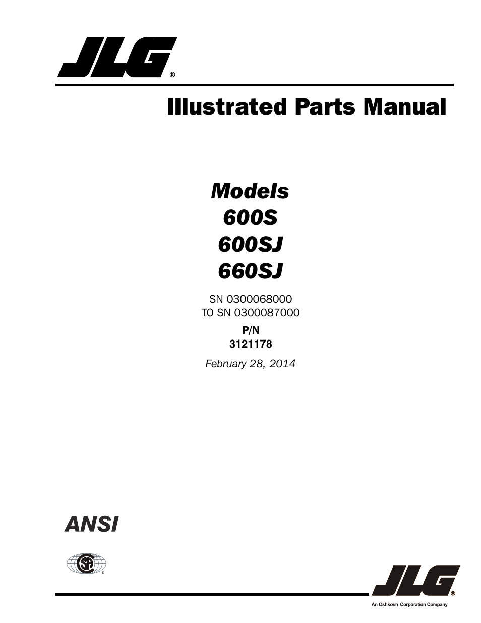 JLG 660SJ ANSI Parts Manual User Manual | 346 pages