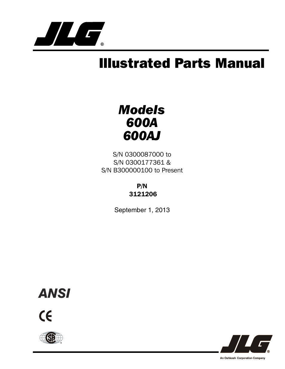 JLG 600A_AJ Parts Manual User Manual | 428 pages