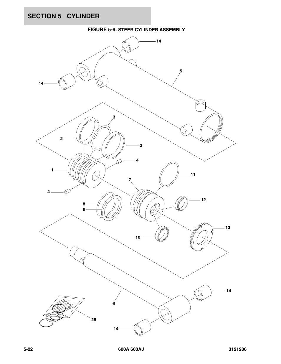 Figure 5-9. steer cylinder assembly | JLG 600A_AJ Parts Manual User Manual | Page 280 / 428