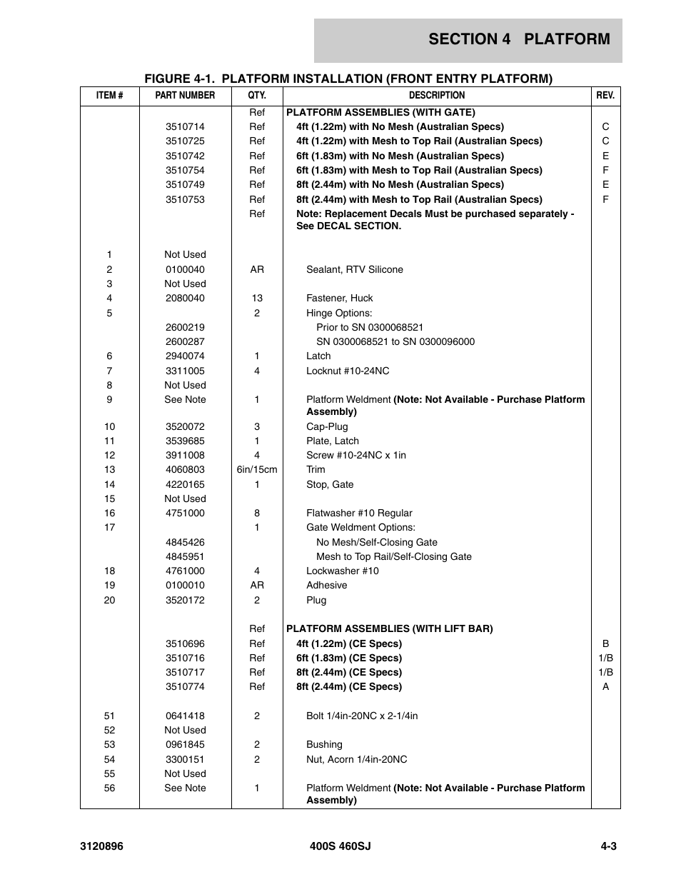 JLG 460SJ Parts Manual User Manual | Page 155 / 292