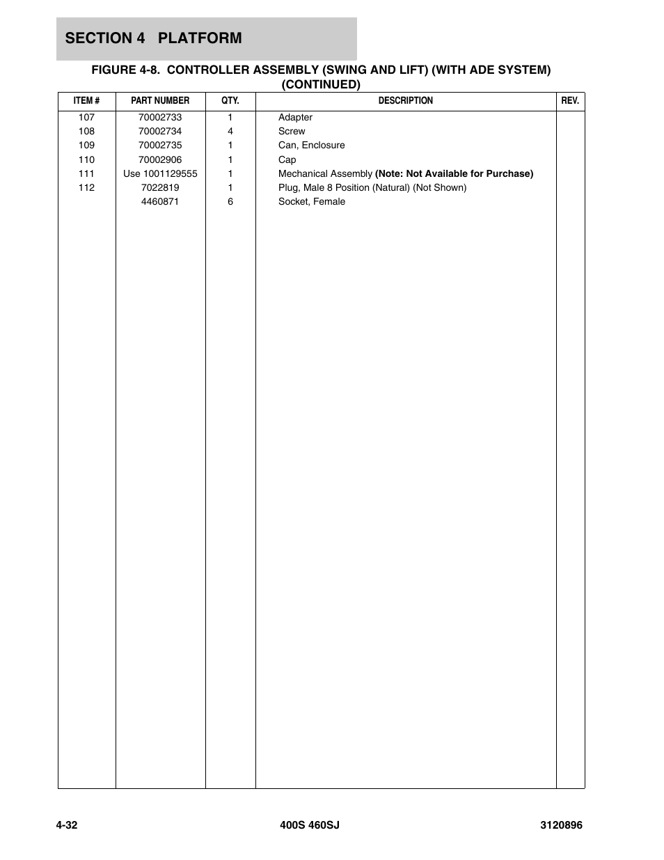 JLG 460SJ Parts Manual User Manual | Page 184 / 292