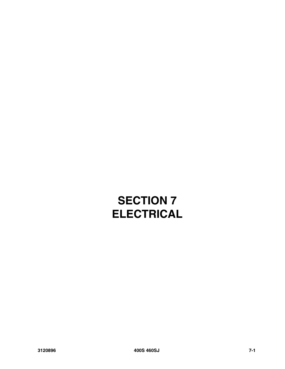 Section 7 electrical, Section 7 - electrical -1 | JLG 460SJ Parts Manual User Manual | Page 227 / 292