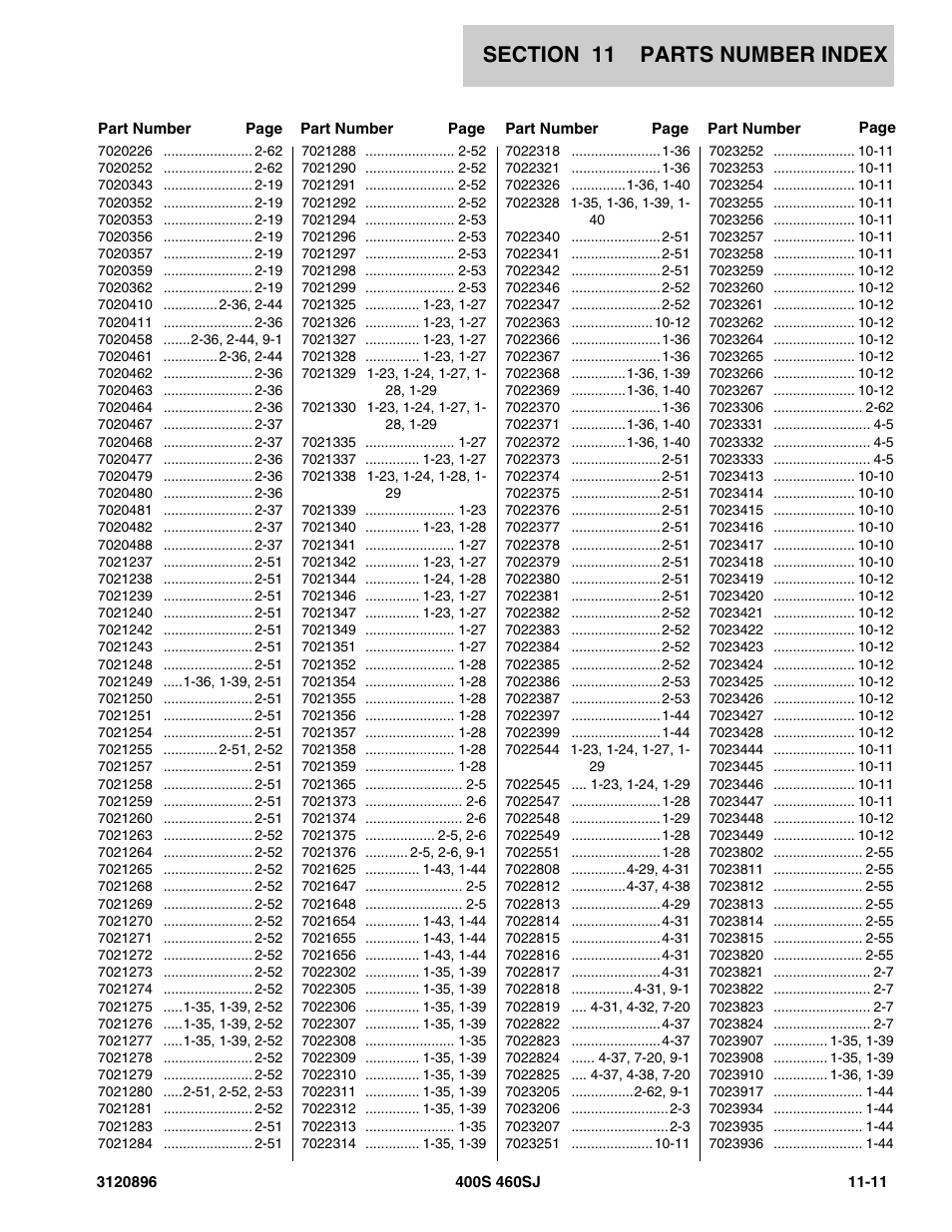JLG 460SJ Parts Manual User Manual | Page 289 / 292