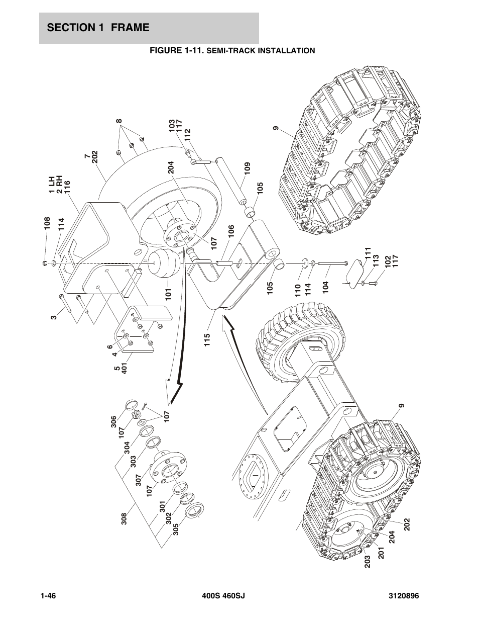 Figure 1-11. semi-track installation | JLG 460SJ Parts Manual User Manual | Page 52 / 292