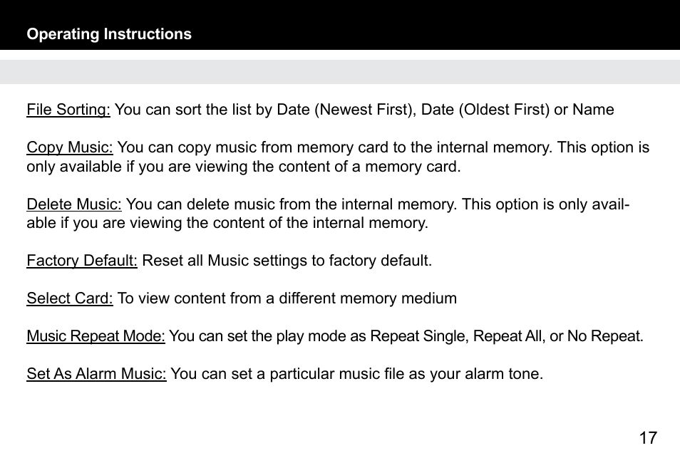 Aluratek ADMPF119 User Manual | Page 17 / 28