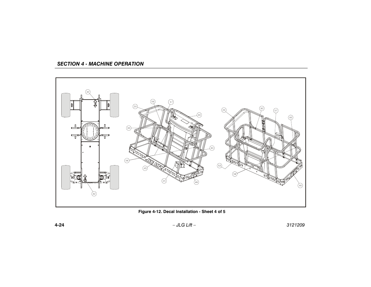 12. decal installation - sheet 4 of 5 -24 | JLG 800A_AJ Operator Manual User Manual | Page 86 / 150