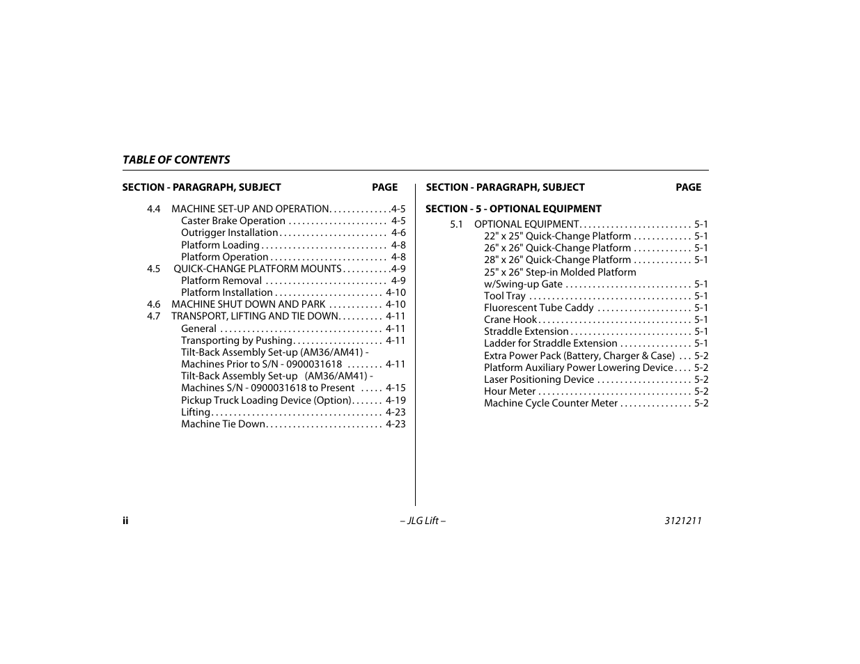 JLG 41AM Operator Manual User Manual | Page 8 / 98