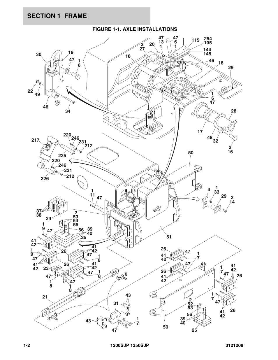 Figure 1-1. axle installations | JLG 1350SJP Parts Manual User Manual | Page 10 / 460