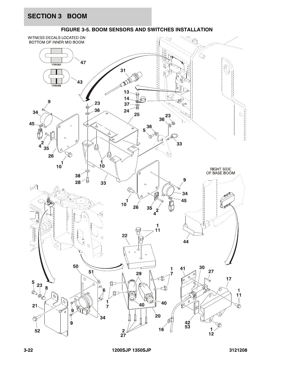 Figure 3-5. boom sensors and switches installation | JLG 1350SJP Parts Manual User Manual | Page 240 / 460