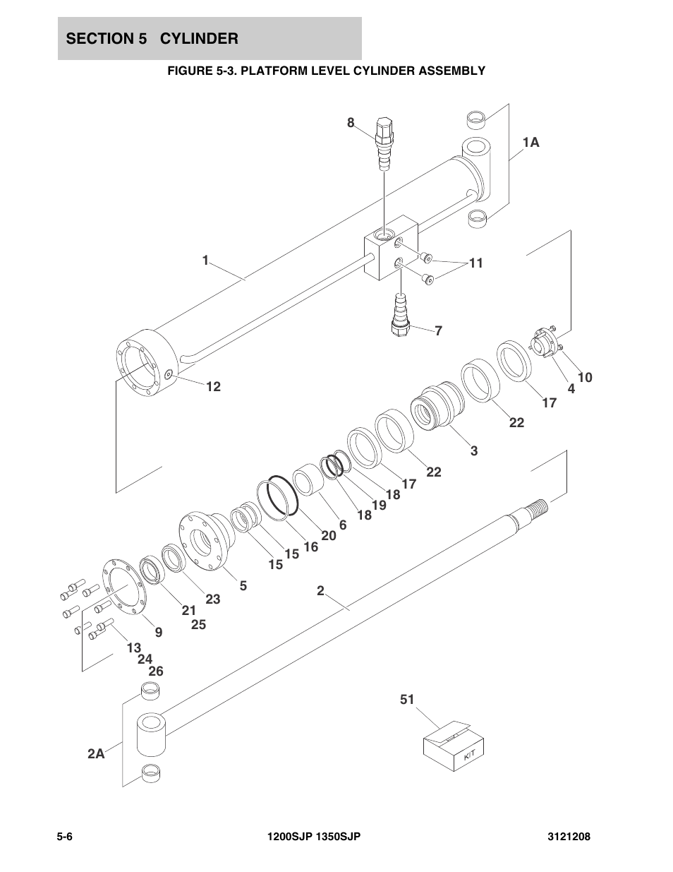 Figure 5-3. platform level cylinder assembly | JLG 1350SJP Parts Manual User Manual | Page 280 / 460