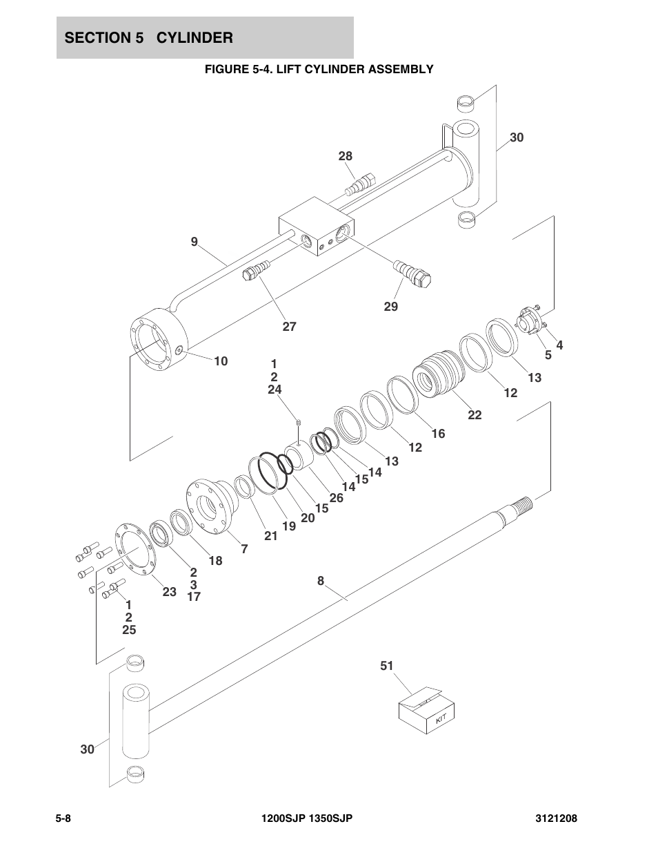 Figure 5-4. lift cylinder assembly | JLG 1350SJP Parts Manual User Manual | Page 282 / 460