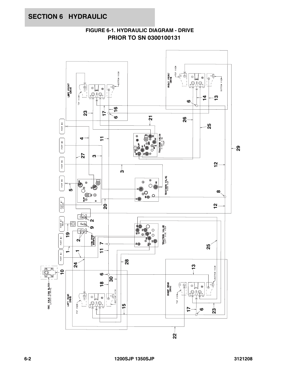 Figure 6-1. hydraulic diagram - drive | JLG 1350SJP Parts Manual User Manual | Page 294 / 460