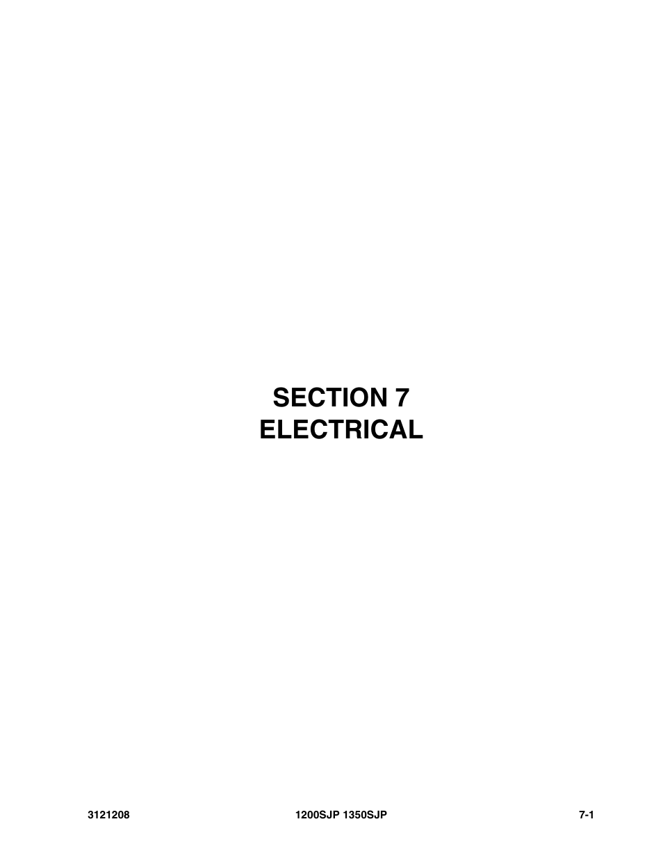 Section 7 electrical, Section 7 - electrical -1 | JLG 1350SJP Parts Manual User Manual | Page 317 / 460