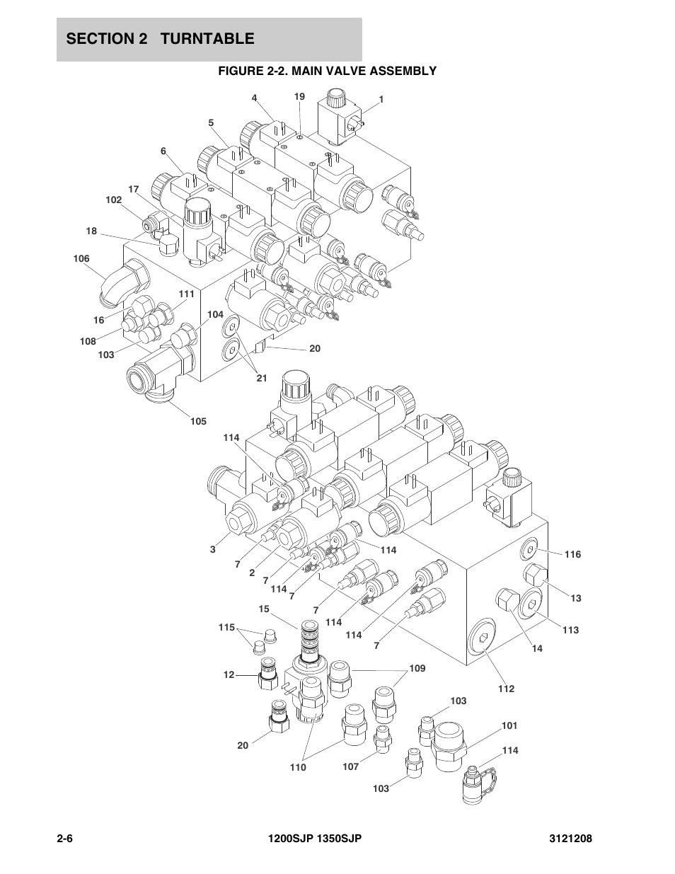 Figure 2-2. main valve assembly | JLG 1350SJP Parts Manual User Manual | Page 66 / 460