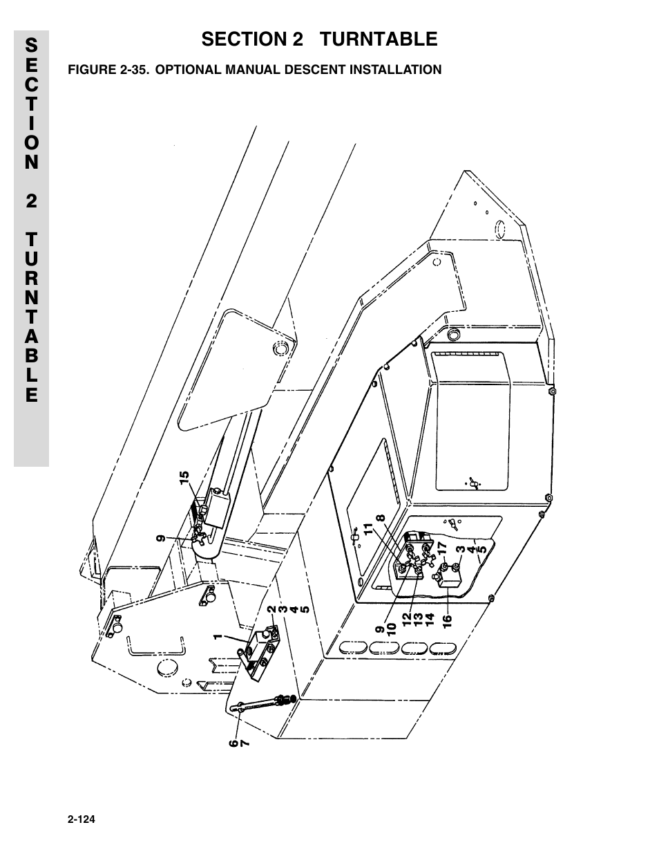 Figure 2-35. optional manual descent installation | JLG 45HA ANSI Parts Manual User Manual | Page 188 / 382