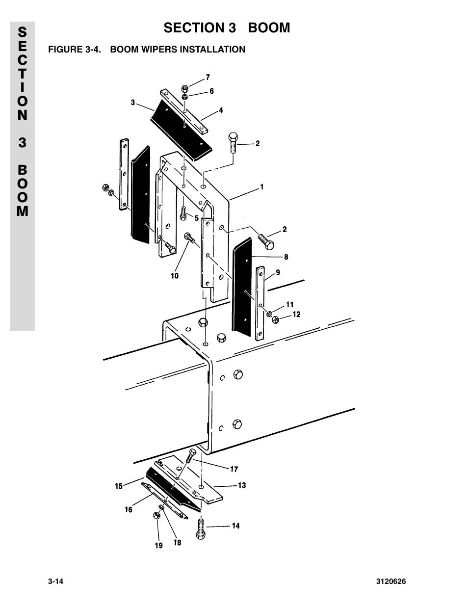 Figure 3-4. boom wipers installation | JLG 45HA ANSI Parts Manual User Manual | Page 228 / 382