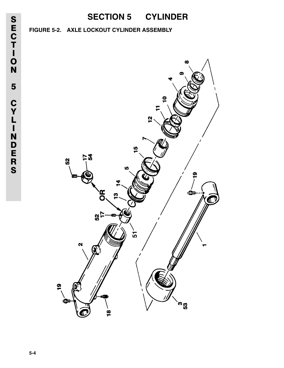 Figure 5-2. axle lockout cylinder assembly | JLG 45HA ANSI Parts Manual User Manual | Page 274 / 382