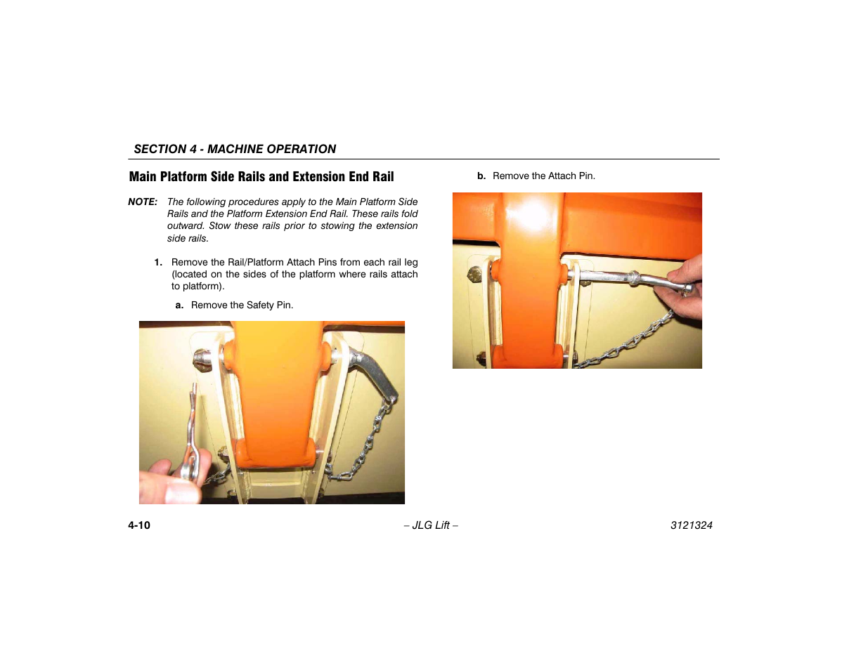 Main platform side rails and extension end rail | JLG 80SL Operator Manual User Manual | Page 60 / 94