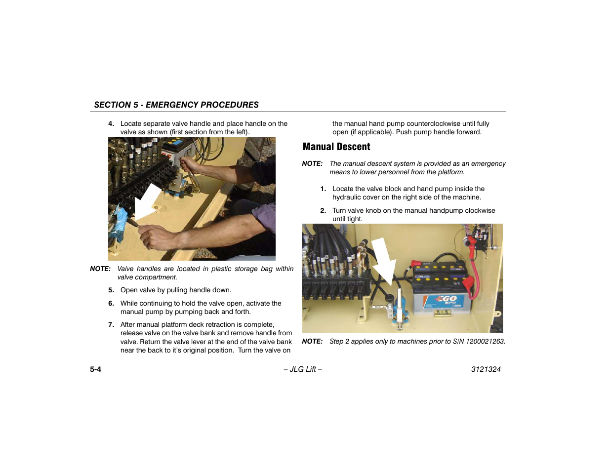 Manual descent, Manual descent -4 | JLG 80SL Operator Manual User Manual | Page 70 / 94