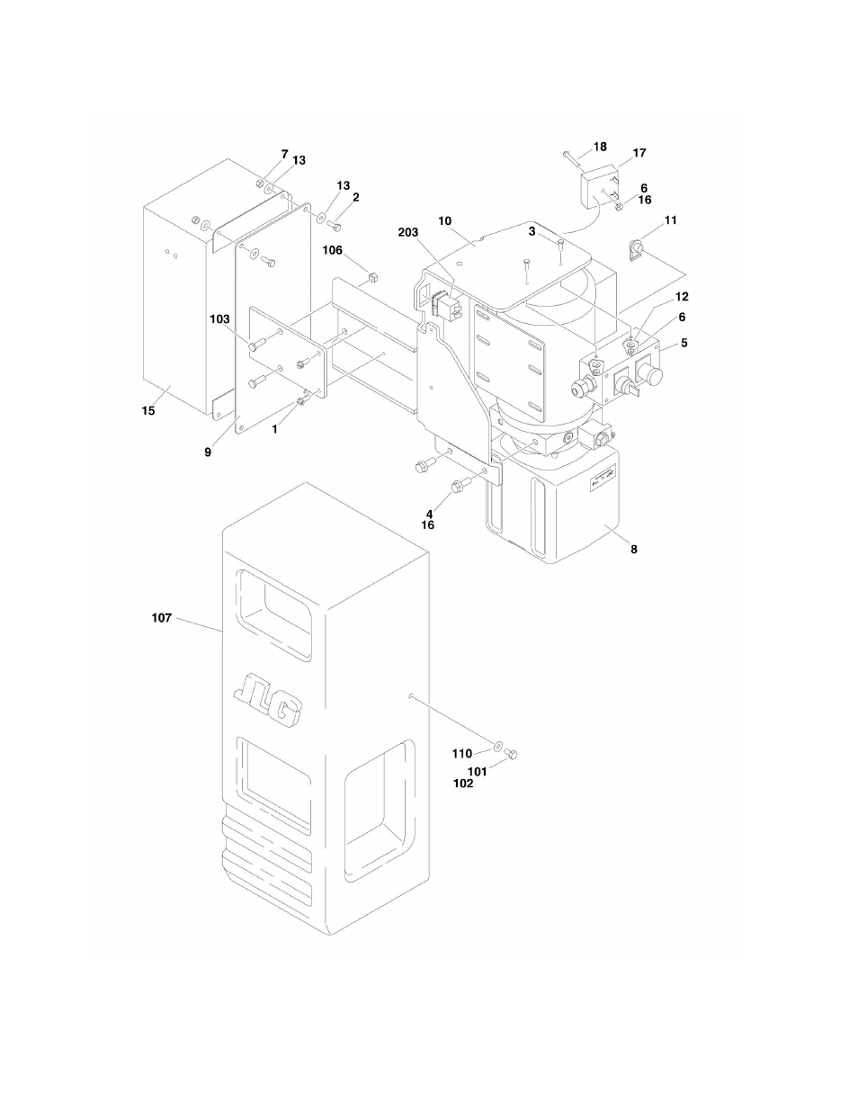 Figure 2-1. power components installation | JLG 19BD Parts Manual User Manual | Page 14 / 92