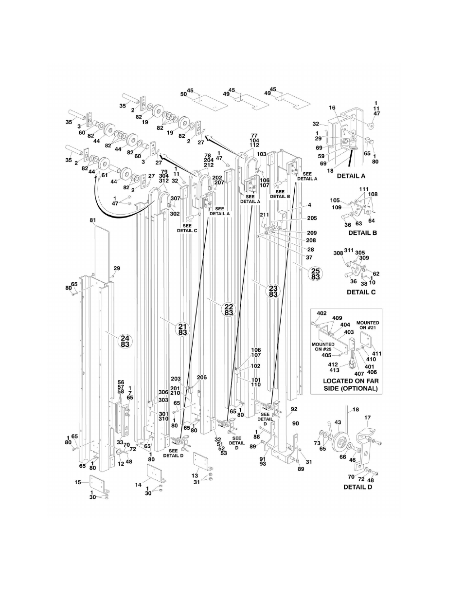 Figure 3-2. mast assembly (19bd) | JLG 19BD Parts Manual User Manual | Page 42 / 92