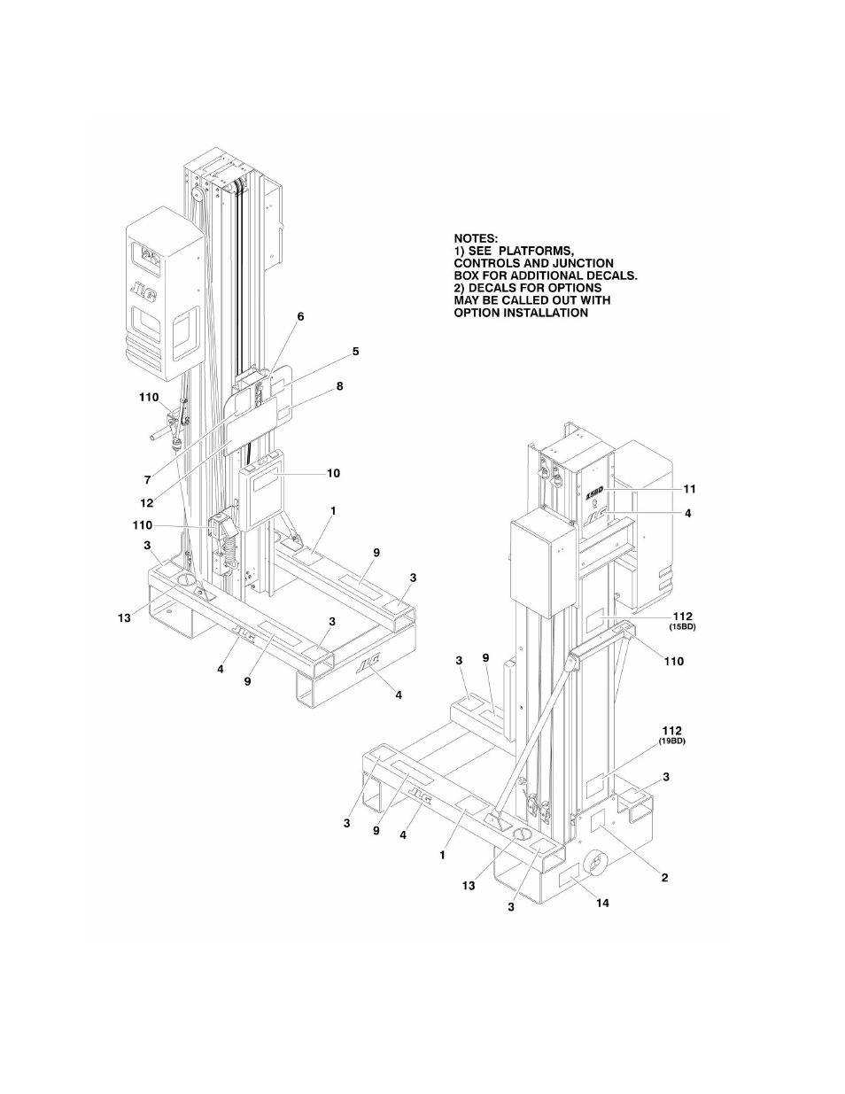Figure 8-1. decal installation | JLG 19BD Parts Manual User Manual | Page 80 / 92