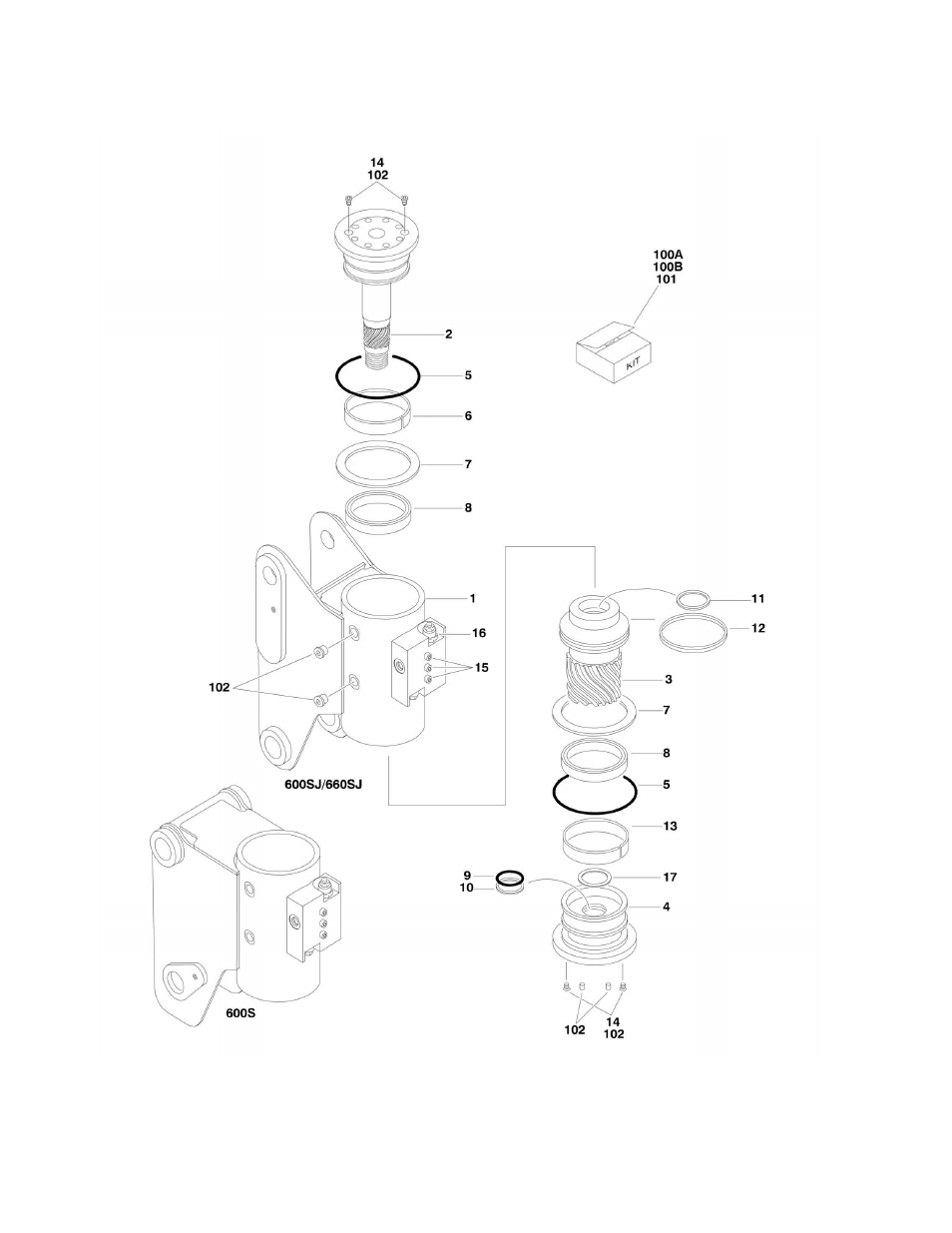 Figure 3-4. rotator assemblies | JLG 600S_SJ Parts Manual User Manual | Page 162 / 302