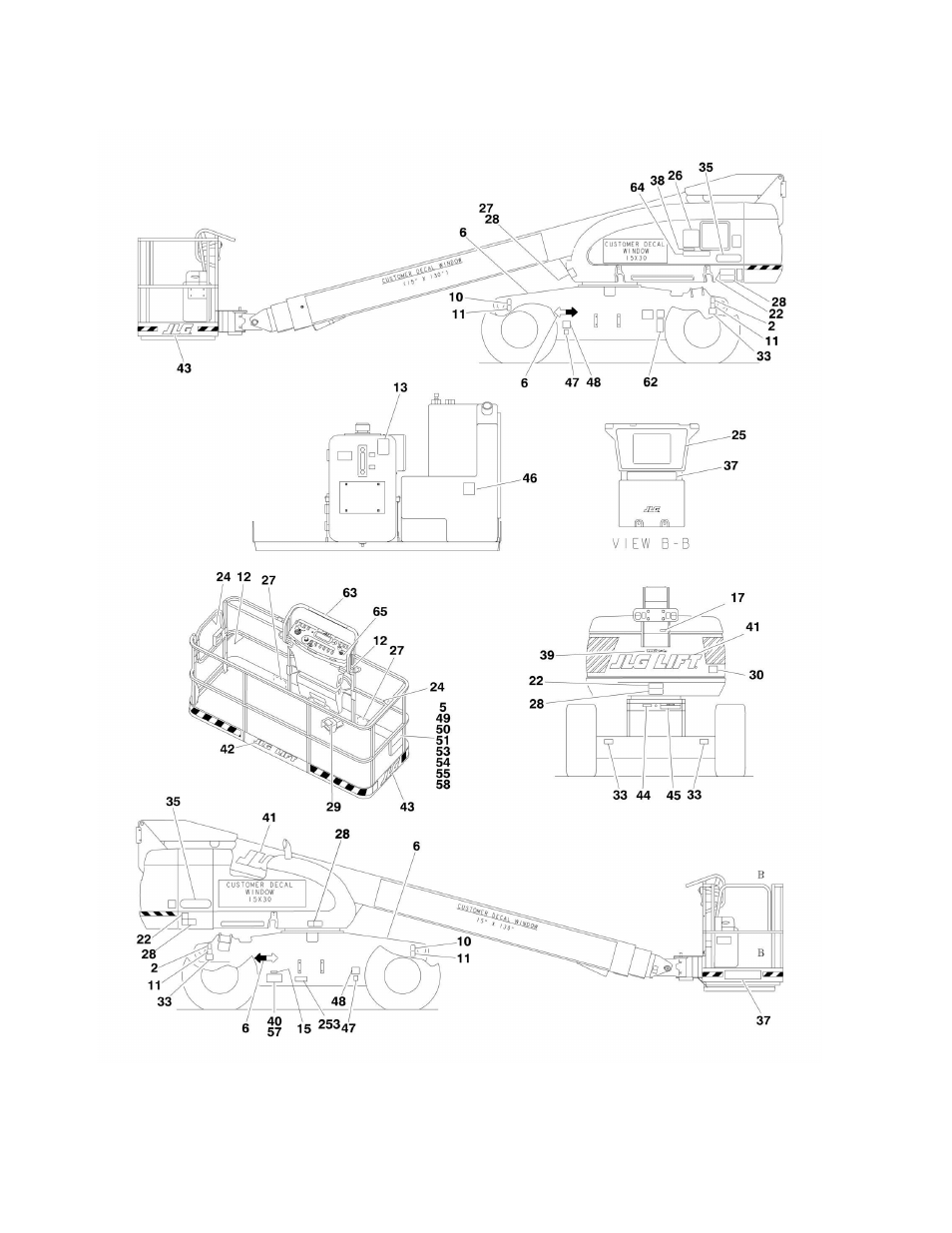 Figure 8-2. decal installation (country spec) | JLG 600S_SJ Parts Manual User Manual | Page 268 / 302