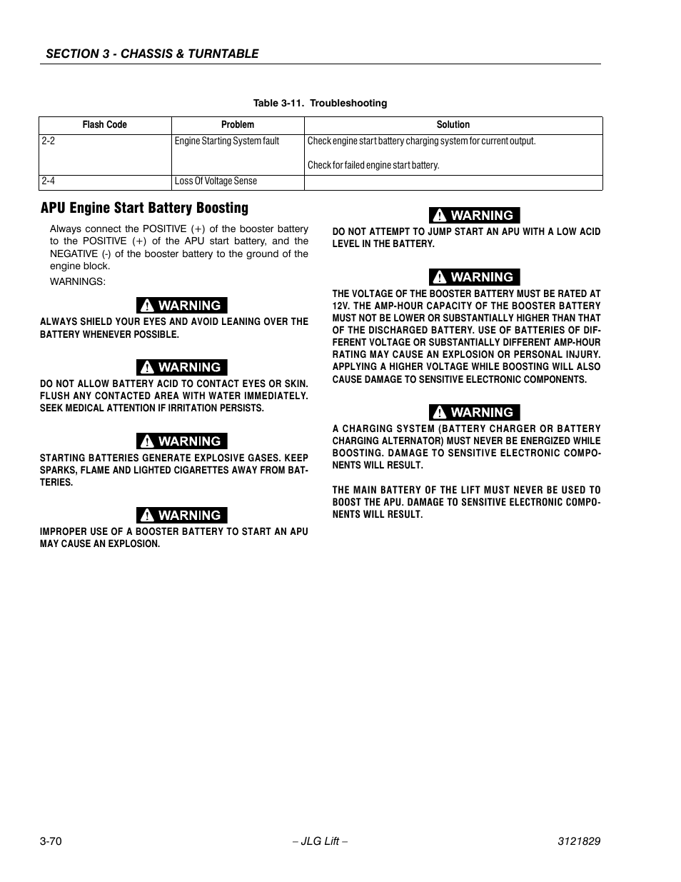 Apu engine start battery boosting, Apu engine start battery boosting -70 | JLG M450 Service Manual User Manual | Page 110 / 256