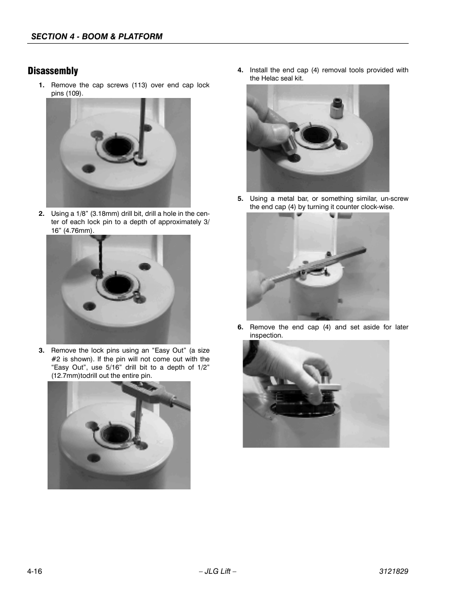 Disassembly, Disassembly -16 | JLG M450 Service Manual User Manual | Page 128 / 256