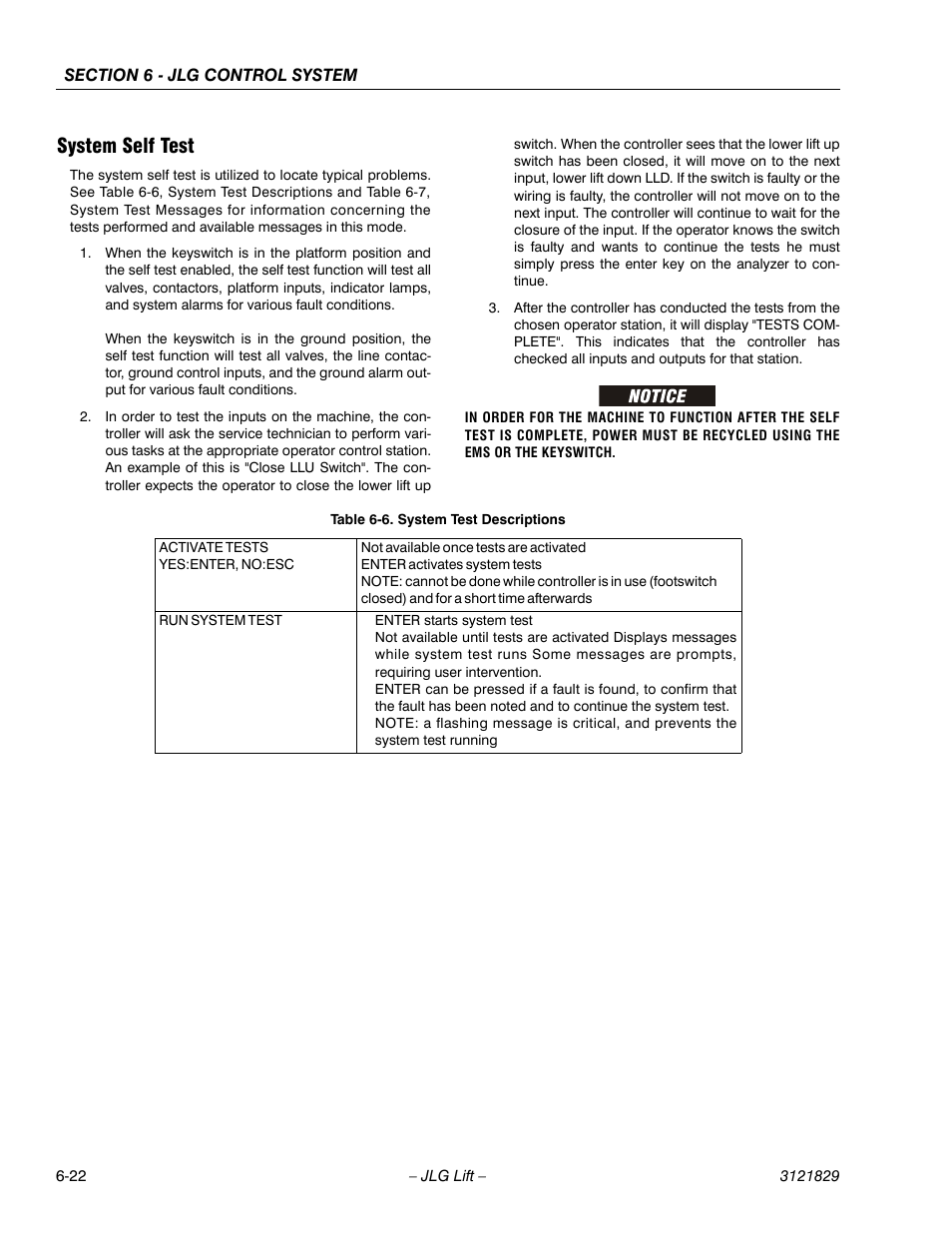 System self test, System self test -22, System test descriptions -22 | JLG M450 Service Manual User Manual | Page 200 / 256
