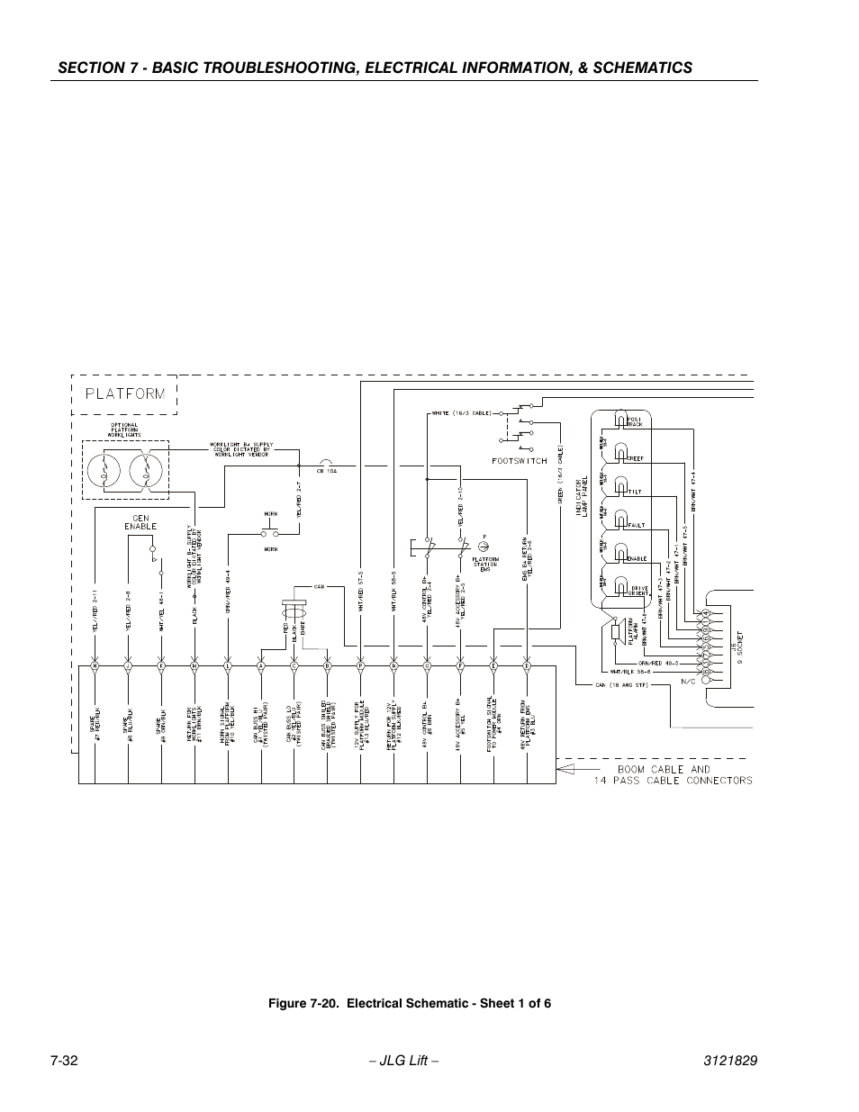 Electrical schematic - sheet 1 of 6 -32 | JLG M450 Service Manual User Manual | Page 242 / 256