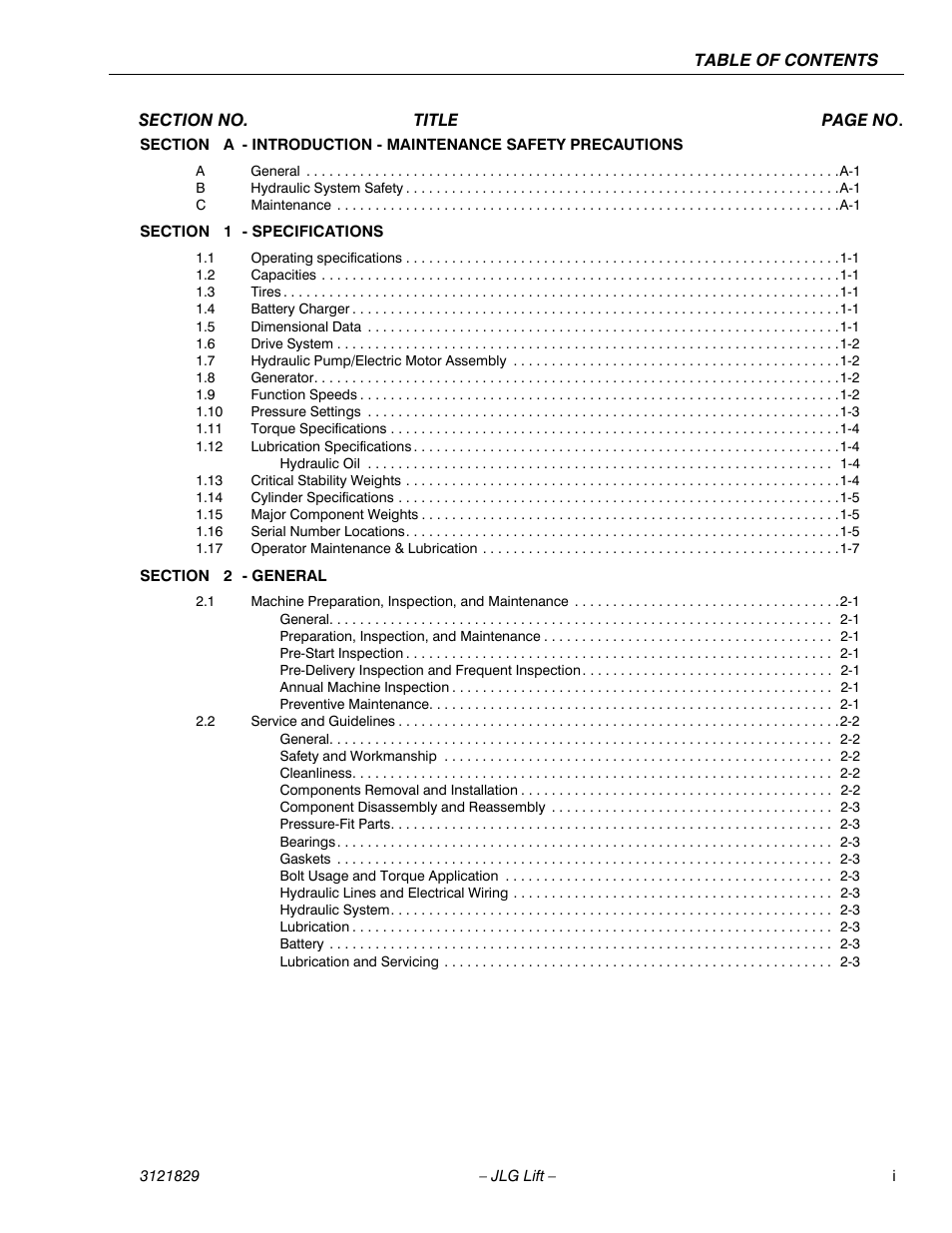 JLG M450 Service Manual User Manual | Page 5 / 256