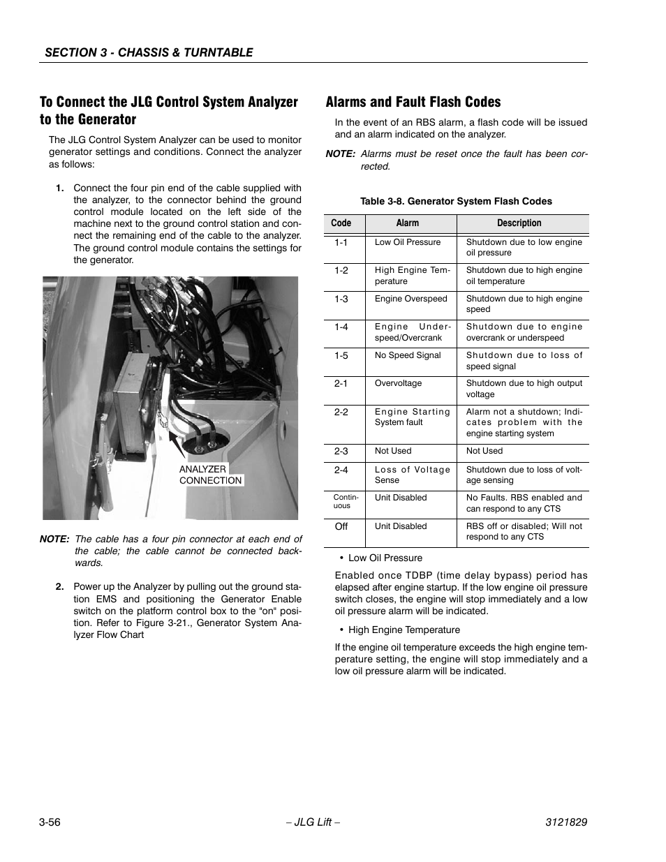 Alarms and fault flash codes, Generator system flash codes -56 | JLG M450 Service Manual User Manual | Page 96 / 256