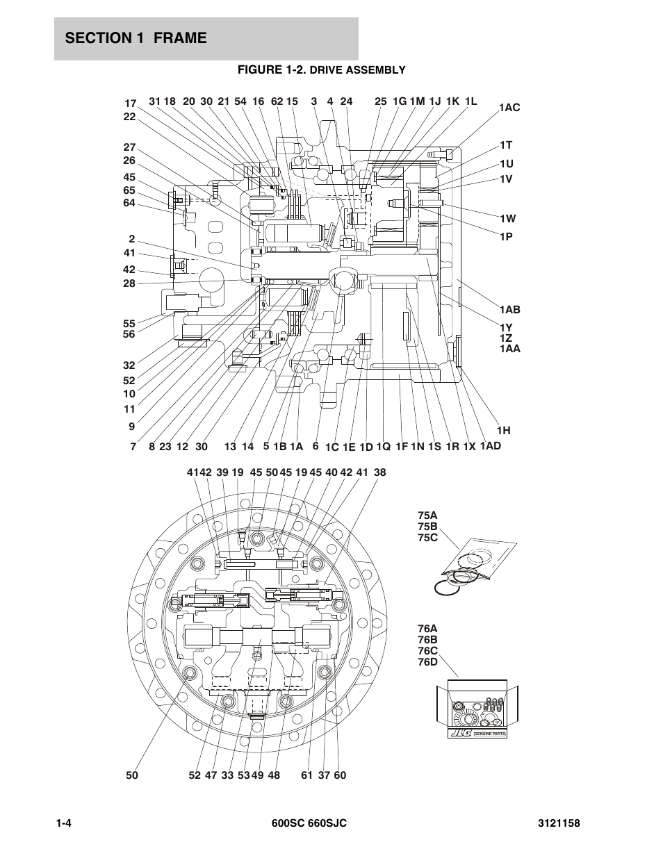 Figure 1-2. drive assembly | JLG 600SC_660SJC Parts Manual User Manual | Page 10 / 266