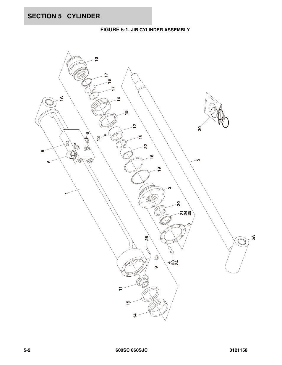 Figure 5-1. jib cylinder assembly | JLG 600SC_660SJC Parts Manual User Manual | Page 154 / 266