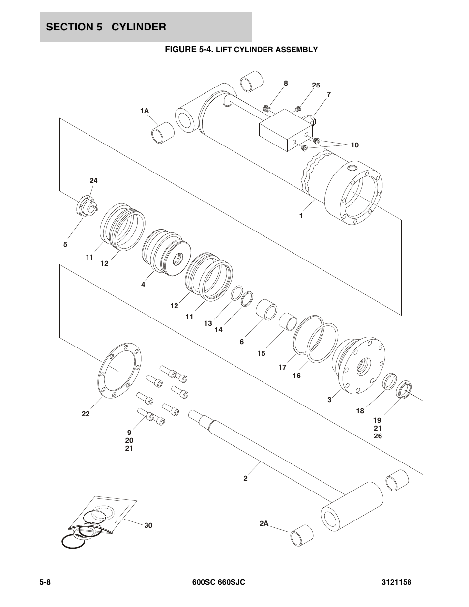 Figure 5-4. lift cylinder assembly | JLG 600SC_660SJC Parts Manual User Manual | Page 160 / 266