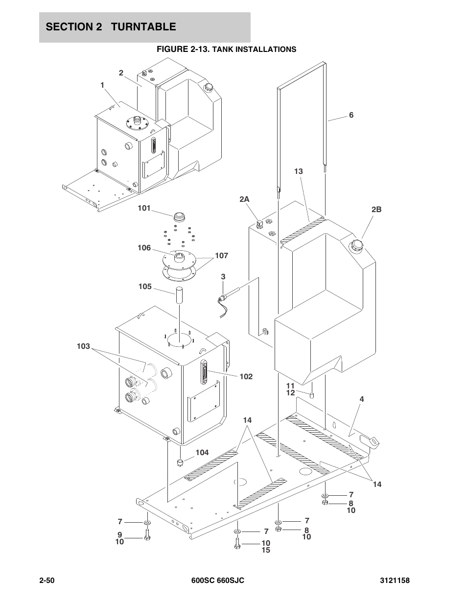 Figure 2-13. tank installations | JLG 600SC_660SJC Parts Manual User Manual | Page 76 / 266