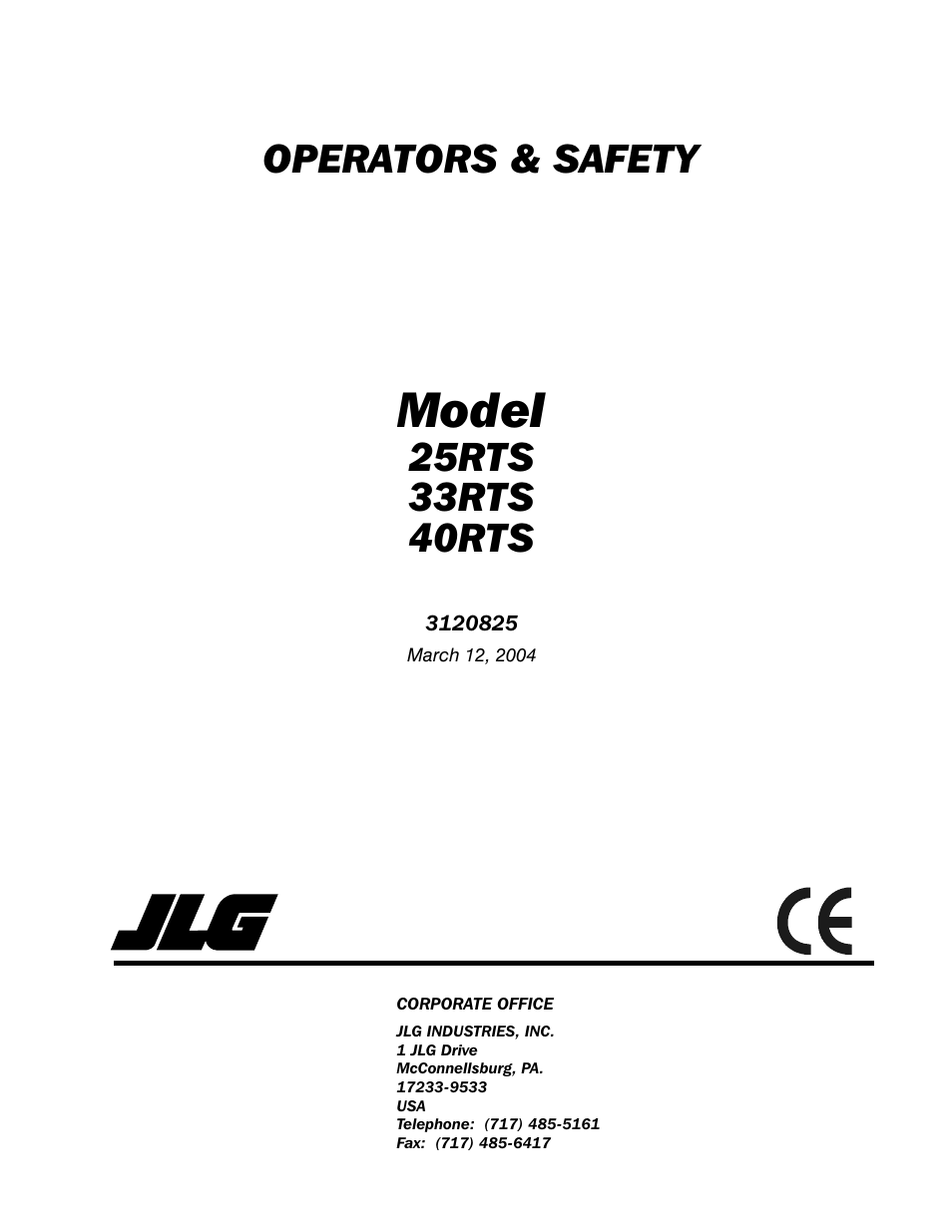 JLG 40RTS Operator Manual User Manual | 48 pages