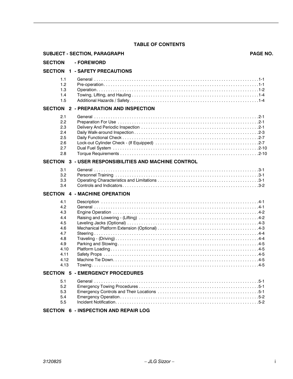 JLG 40RTS Operator Manual User Manual | Page 7 / 48