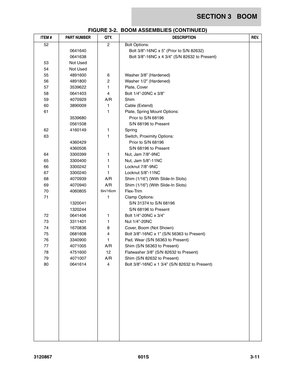 JLG 601S Parts Manual User Manual | Page 153 / 320