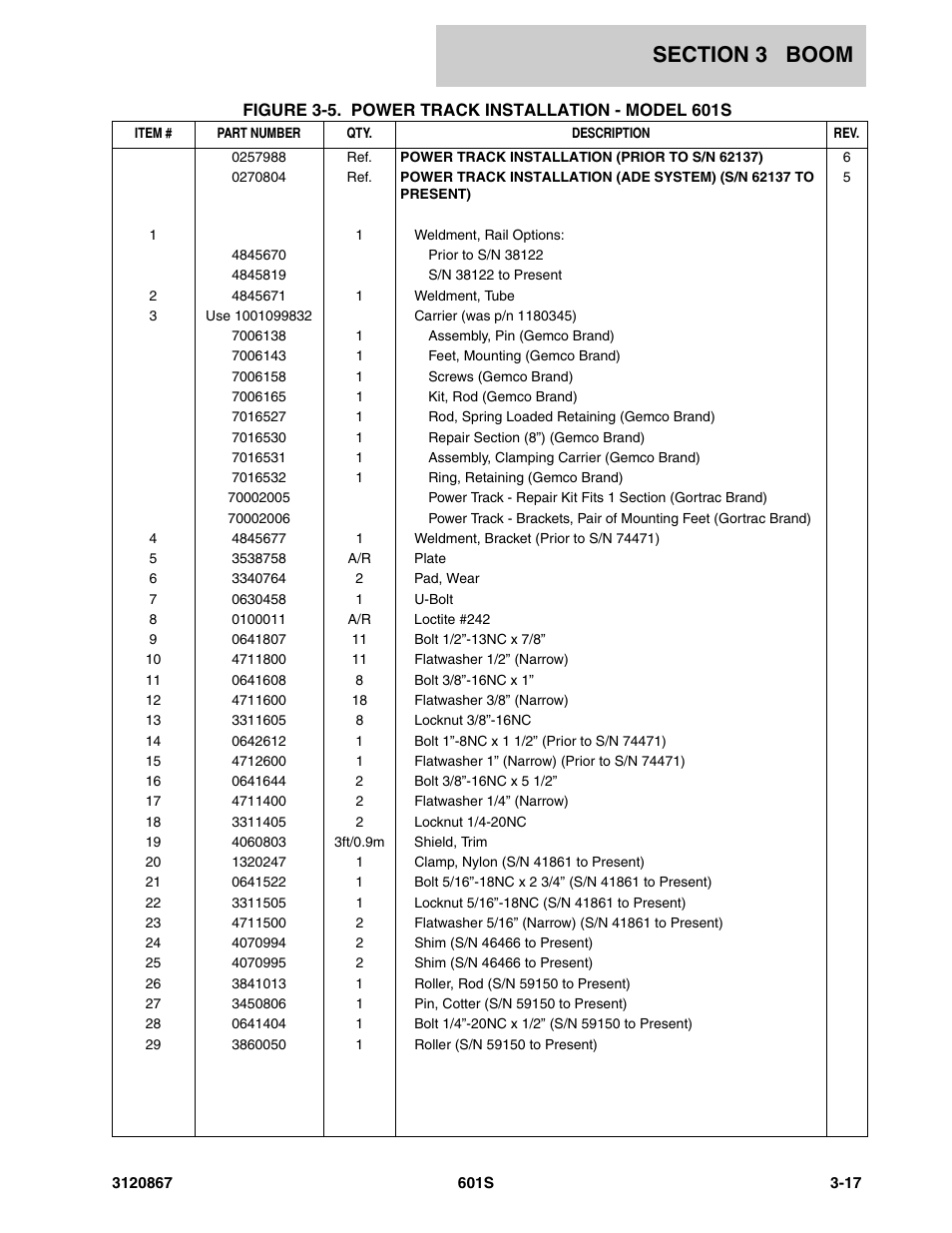 JLG 601S Parts Manual User Manual | Page 159 / 320