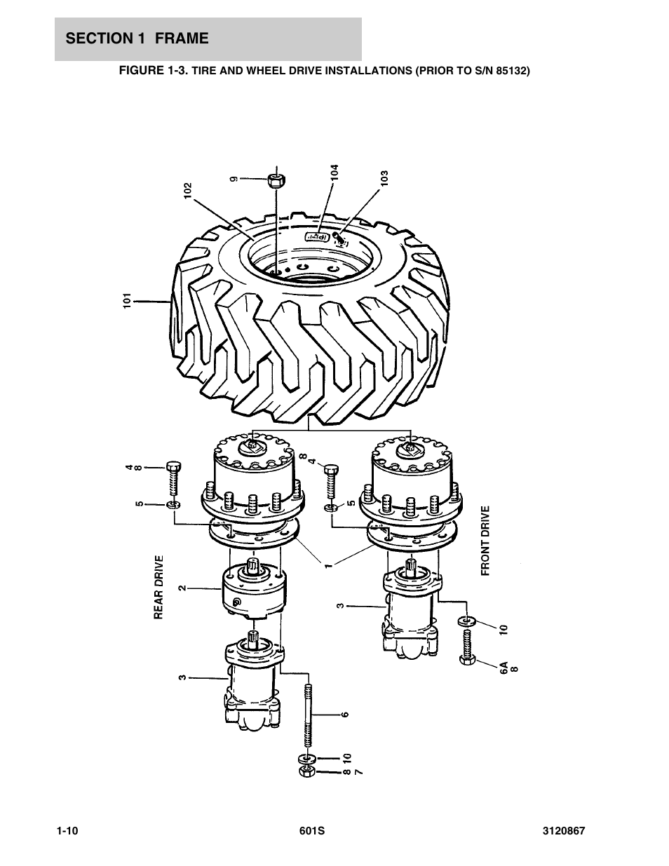 Tire | JLG 601S Parts Manual User Manual | Page 18 / 320